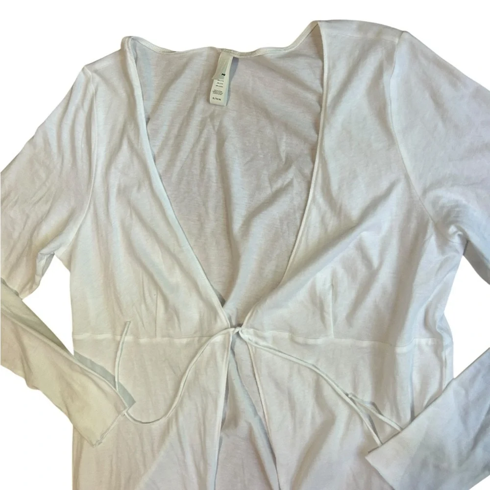 Skims Cotton Cover-Up Tie Front Top‎ White Size XL